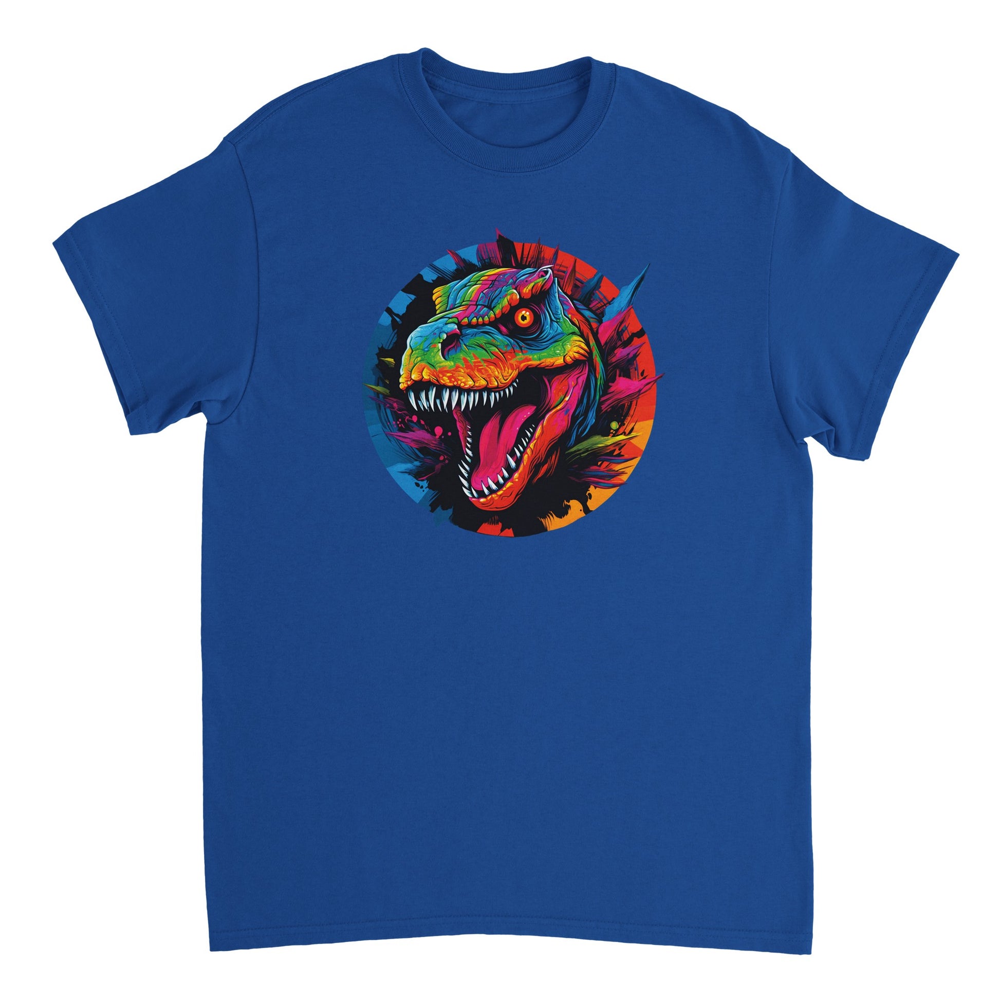 Neon Dinosaur T-Shirt - Heavyweight Cotton, Classic Fit, 100% Cotton - Mister Snarky's