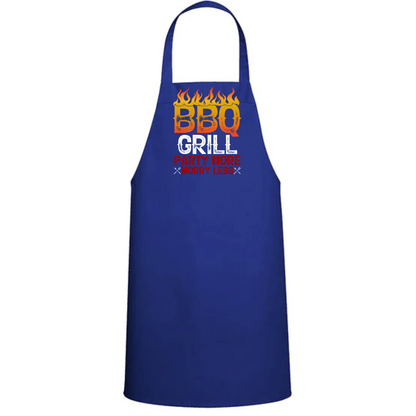 a blue apron with the words bbq grill on it