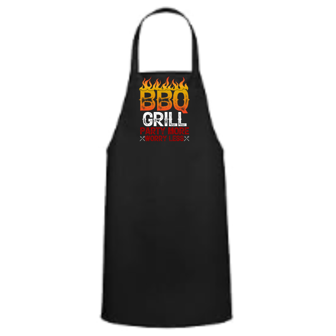 a black apron with the words bbq grill on it