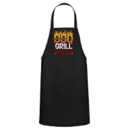 a black apron with the words bbq grill on it